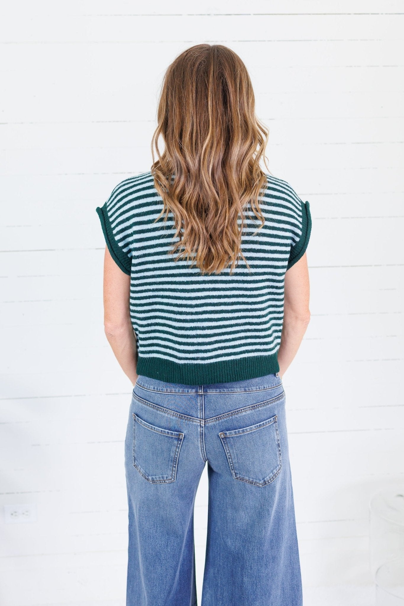 Quincy Pine + Aqua Striped Sweater Entro