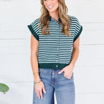 Quincy Pine + Aqua Striped Sweater Entro