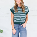 Quincy Pine + Aqua Striped Sweater Entro