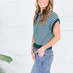 Quincy Pine + Aqua Striped Sweater Entro