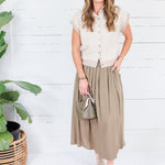 Quincy Taupe + Ecru Striped Sweater Entro