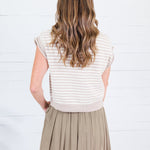 Quincy Taupe + Ecru Striped Sweater Entro