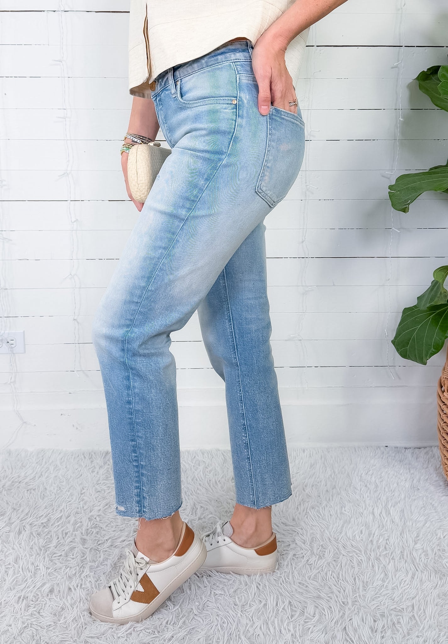 Rachael Performance High Rise Raw Hem Jean KUT