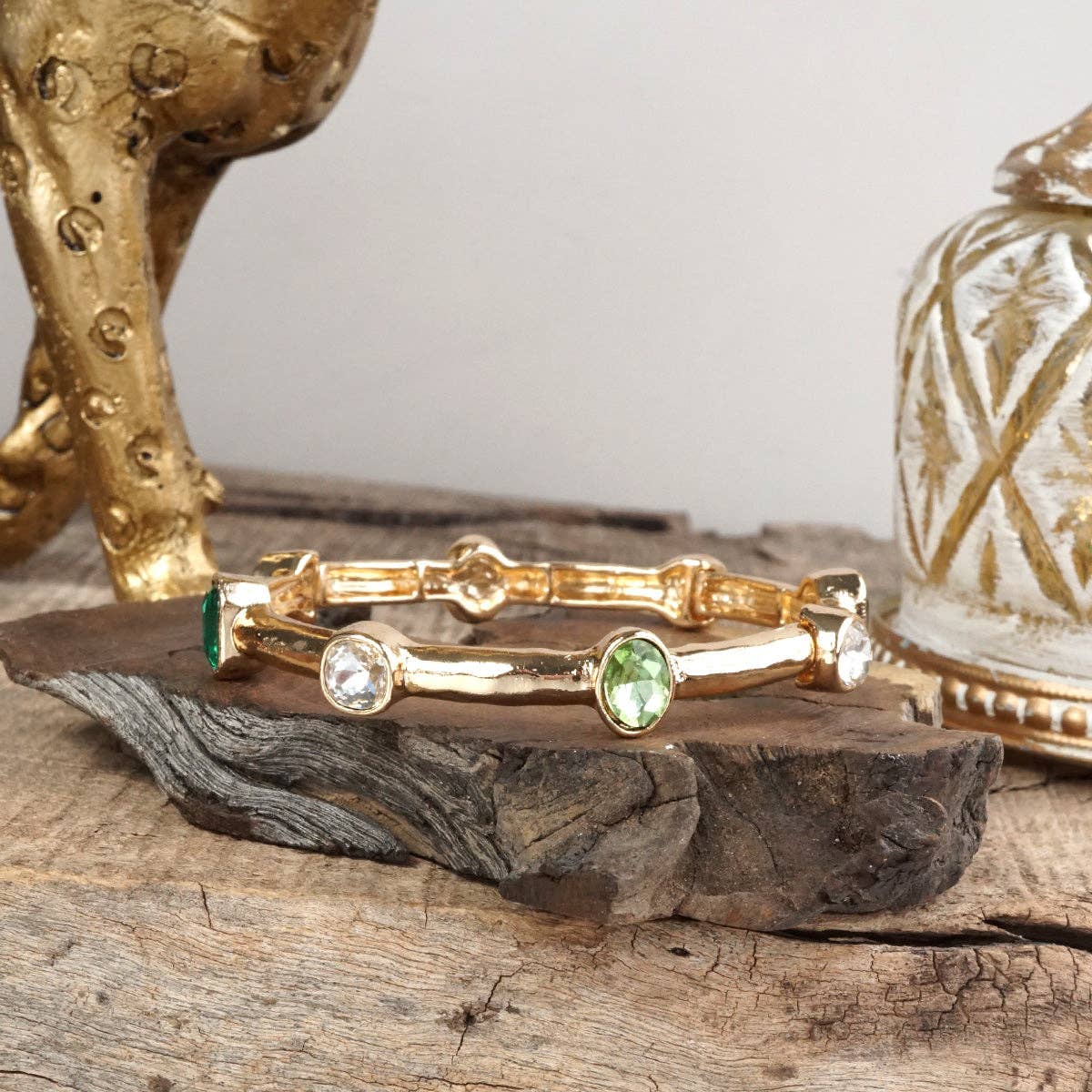 Radiant Stones – Jeweled Stretch Bangle Bracelet - A3 Accessories - Jewelry - Clover + Bee