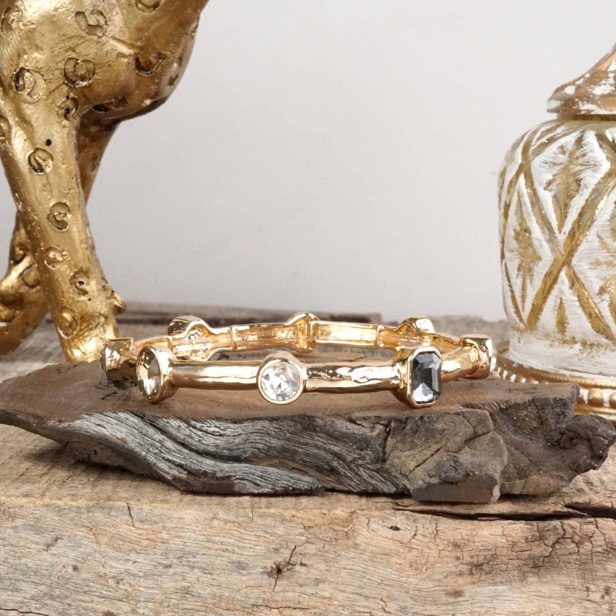 Radiant Stones – Jeweled Stretch Bangle Bracelet - A3 Accessories - Jewelry - Clover + Bee