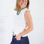 Rayna Ivory Ruched Banded Top KUT