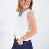 Rayna Ivory Ruched Banded Top KUT