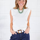 Rayna Ivory Ruched Banded Top KUT