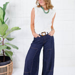 Rayna Ivory Ruched Banded Top KUT