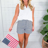 Rebel Navy + White Stripe Shorts Entro
