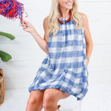Remington Blue Buffalo Bubble Mini Dress Sofie the Label