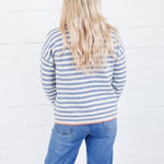 Ross Denim Stripe Blanket Stitch Sweater Staccato