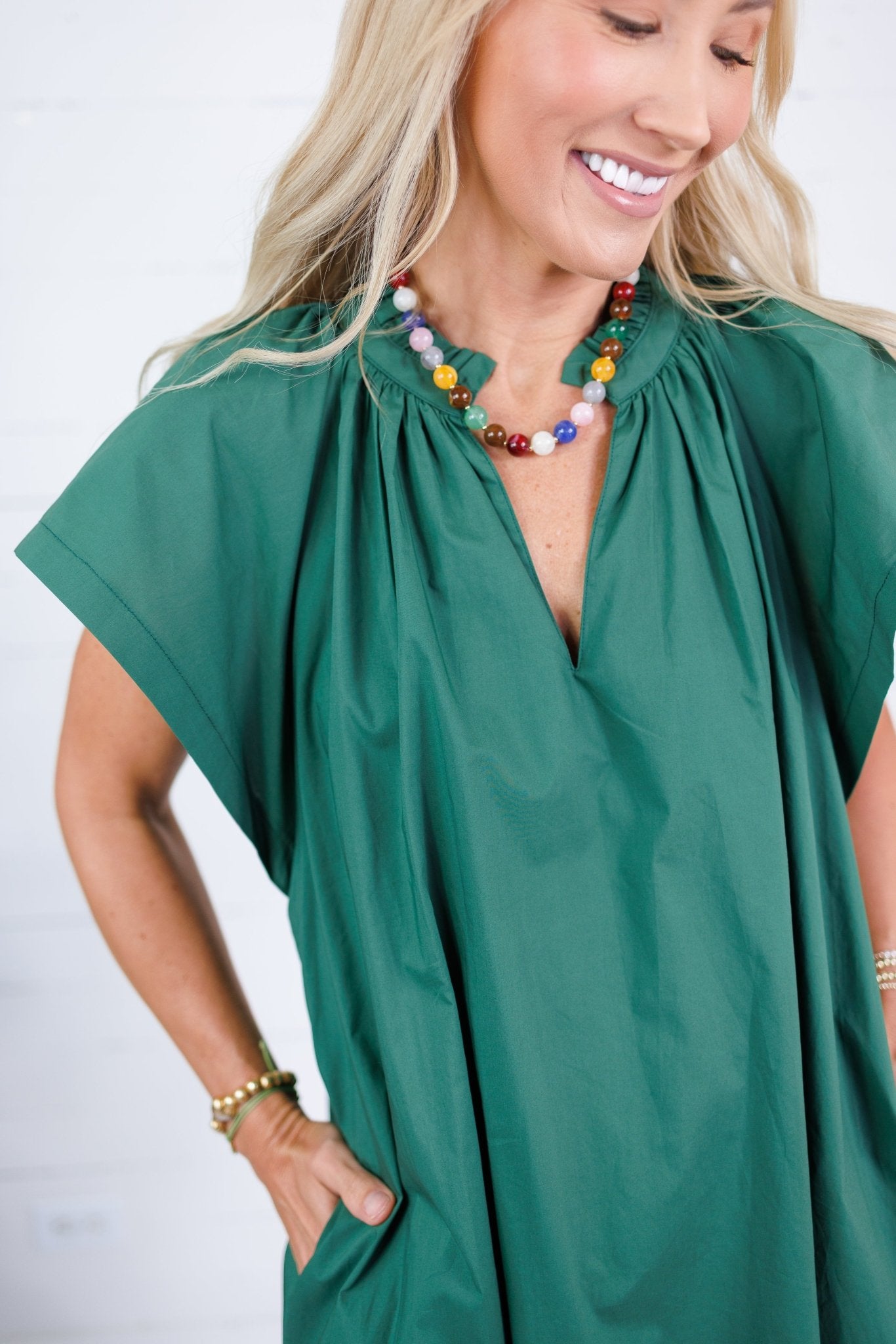 Ross Pine Ruffle Neck Mini Dress Pinch