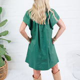 Ross Pine Ruffle Neck Mini Dress Pinch