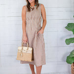 Russell Cocoa Gingham Maxi Dress Anniewear