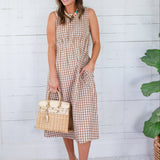 Russell Cocoa Gingham Maxi Dress Anniewear