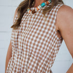 Russell Cocoa Gingham Maxi Dress Anniewear