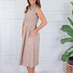 Russell Cocoa Gingham Maxi Dress Anniewear