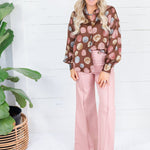 Ryan Brown Multi Dots Silky Top Fate