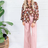 Ryan Brown Multi Dots Silky Top Fate