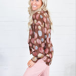 Ryan Brown Multi Dots Silky Top Fate