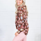 Ryan Brown Multi Dots Silky Top Fate