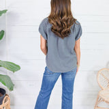 Olly Navy Micro Plaid Top