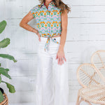 Sabine Dreamy Meadows Button Tie Front Top Adrienne 