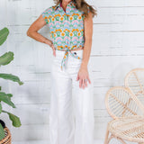 Sabine Dreamy Meadows Button Tie Front Top Adrienne 