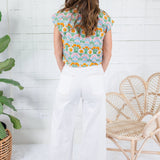 Sabine Dreamy Meadows Button Tie Front Top Adrienne 