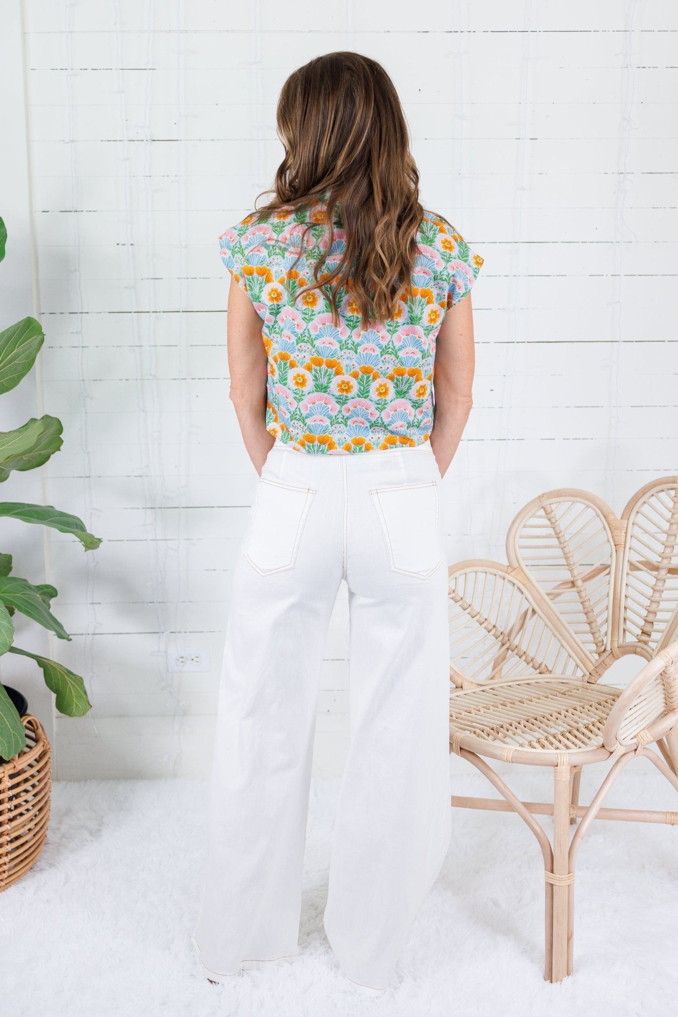 Sabine Dreamy Meadows Button Tie Front Top Adrienne 