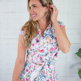 Sabine Garden Rhapsody Tie Front Top Adrienne
