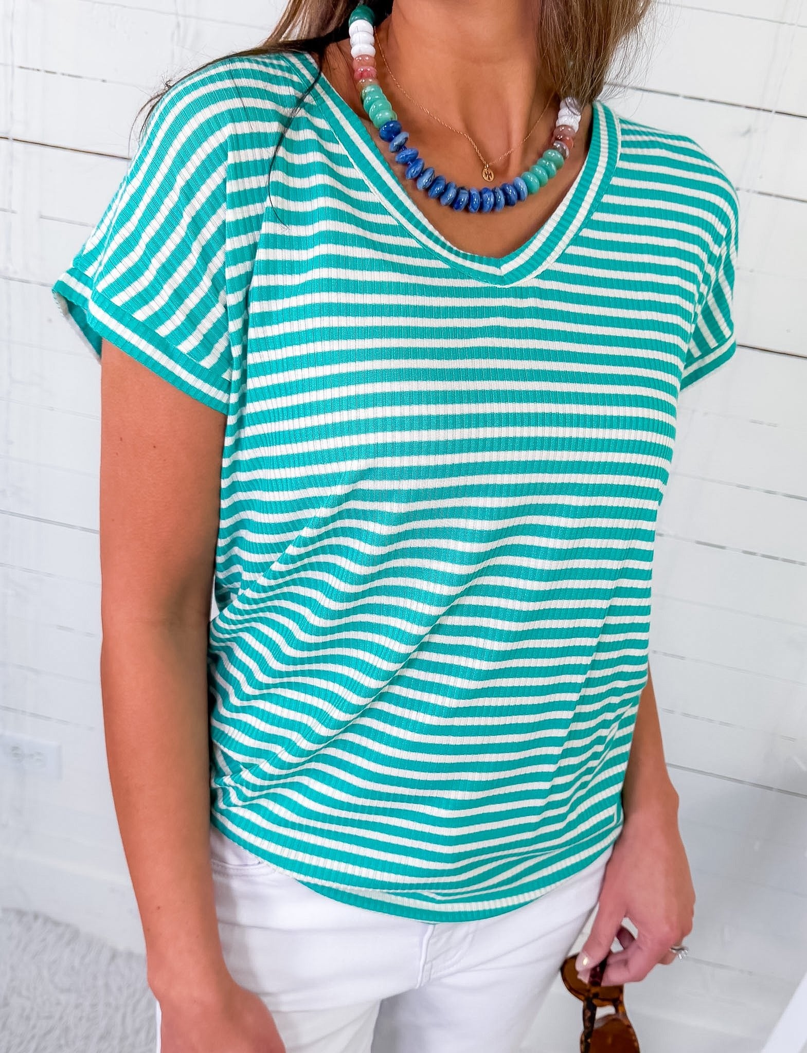 Sally Mint Striped Tee Staccato