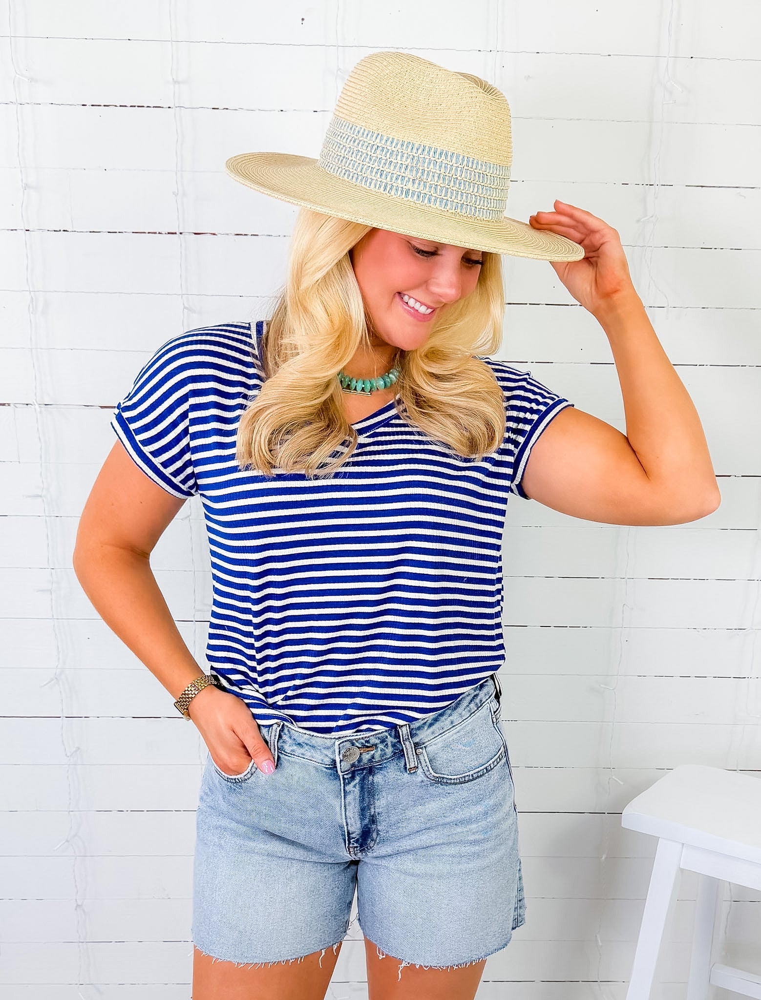 Sally Royal Striped Tee Staccato