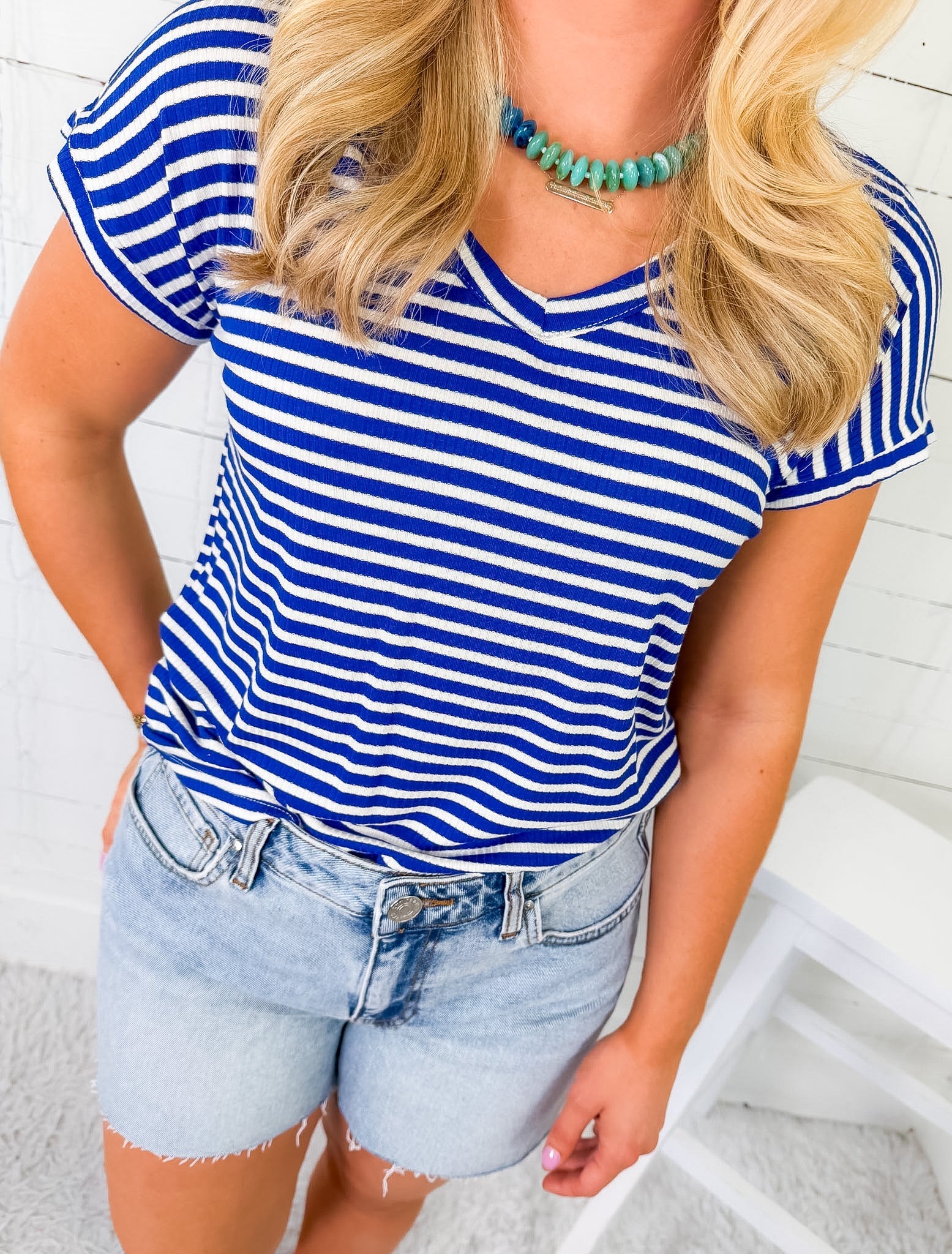 Sally Royal Striped Tee Staccato