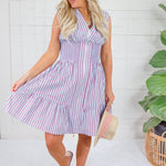 Sam Sky + Red Stripes Zip Front Mini Dress