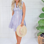Sam Sky + Red Stripes Zip Front Mini Dress