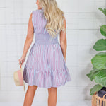 Sam Sky + Red Stripes Zip Front Mini Dress