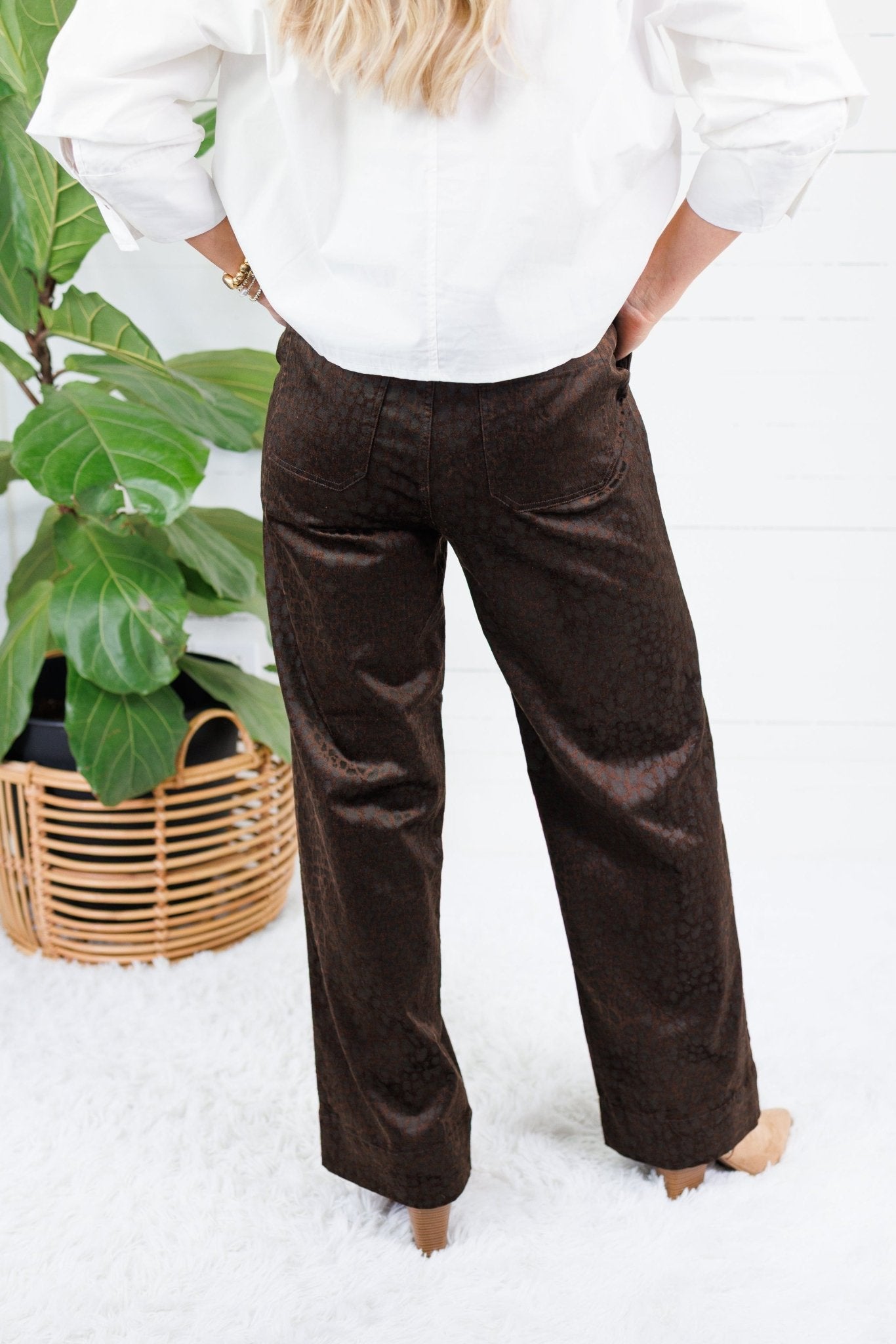 Sampson Choco Embossed Leopard Pants Molly Bracken