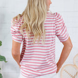 Sarah Pink Striped Tee Staccato