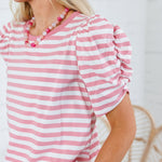 Sarah Pink Striped Tee Staccato