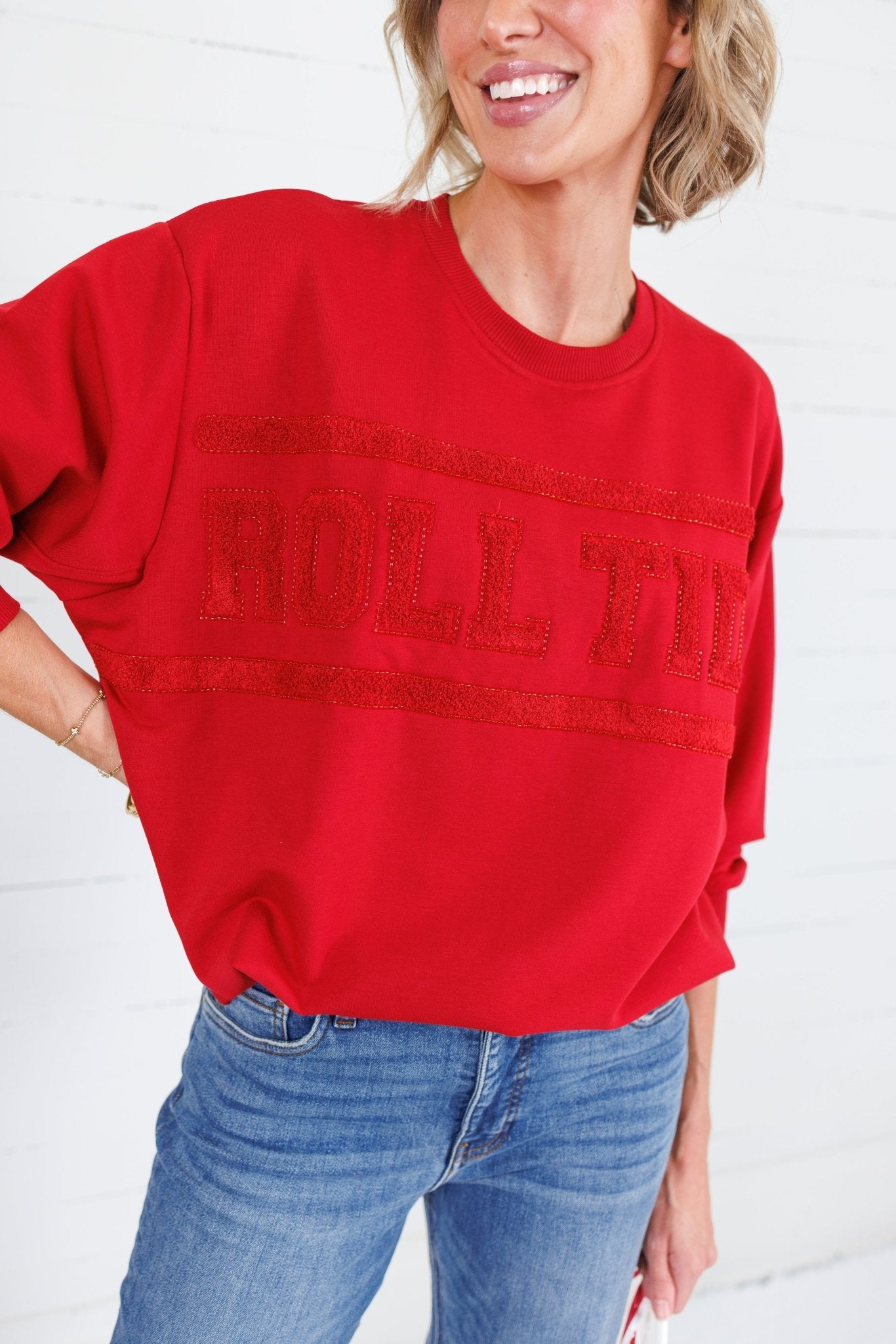 Sarah Red Roll Tide Varsity Sweatshirt Mary Square