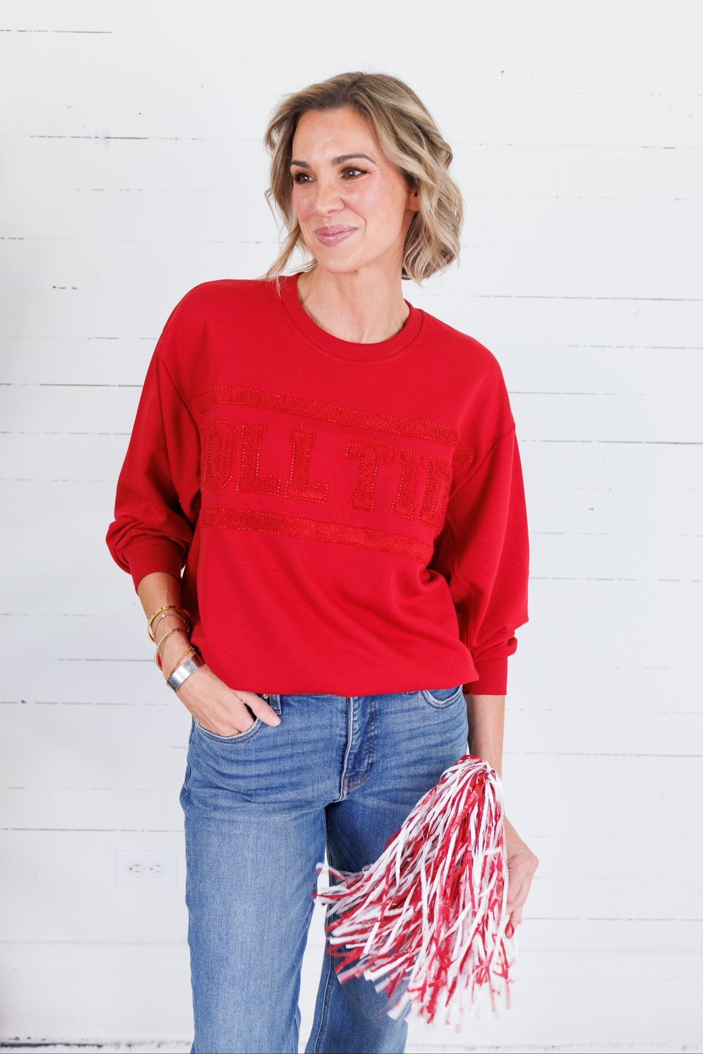 Sarah Red Roll Tide Varsity Sweatshirt Mary Square