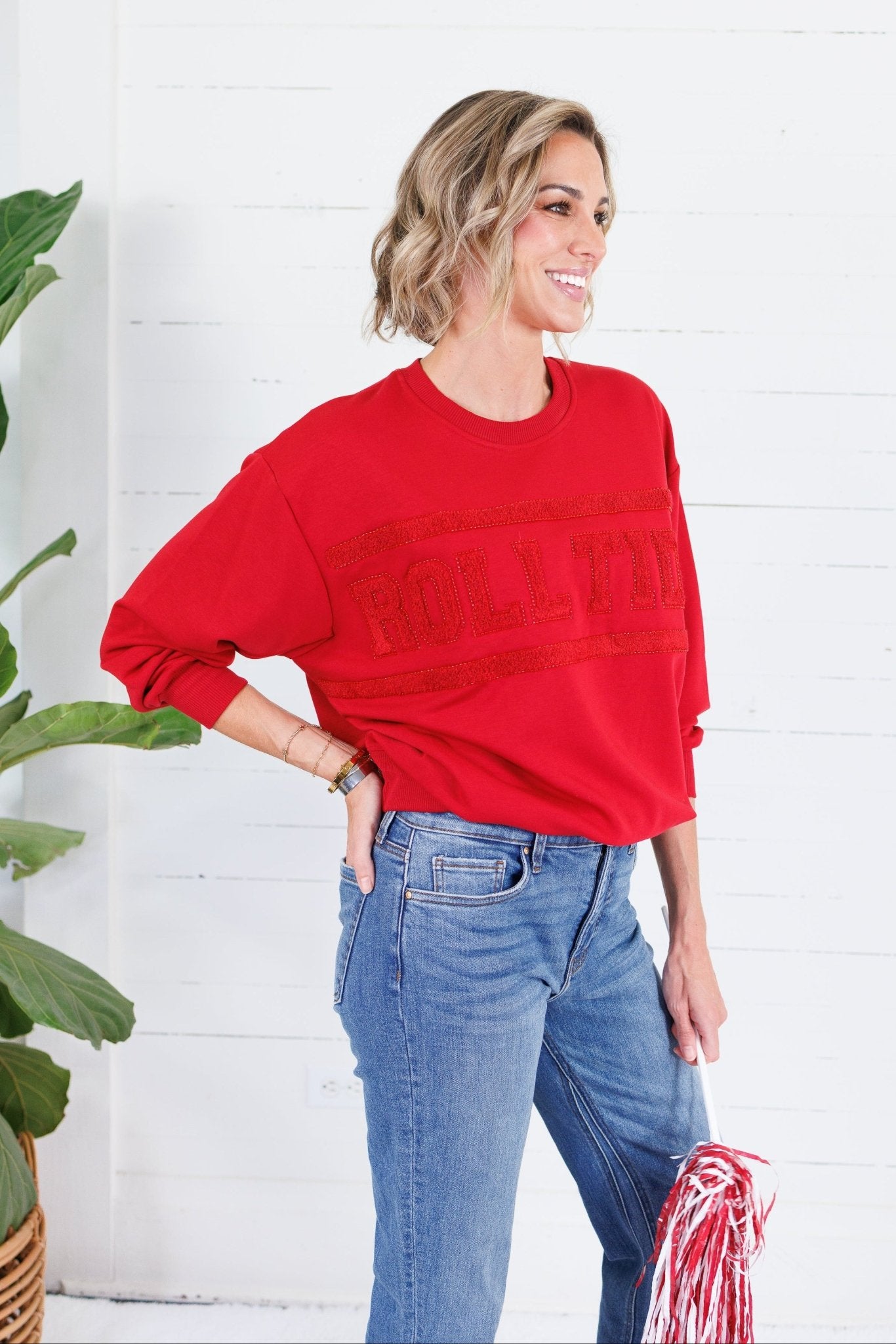 Sarah Red Roll Tide Varsity Sweatshirt Mary Square