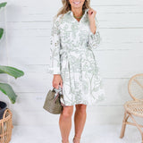 Sarah White + Olive Lacecap Mini Dress