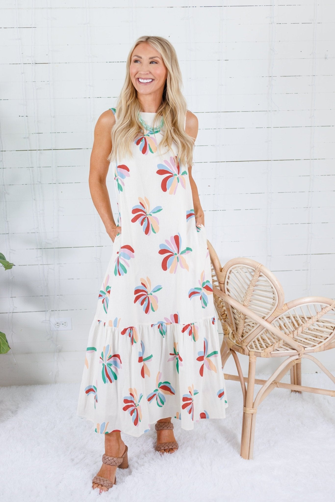 Saul Abstract Floral Maxi Dress Compania Fantastica