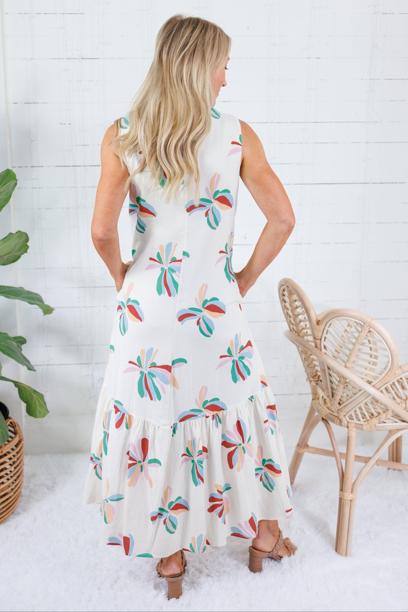 Saul Abstract Floral Maxi Dress Compania Fantastica