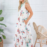 Saul Abstract Floral Maxi Dress Compania Fantastica