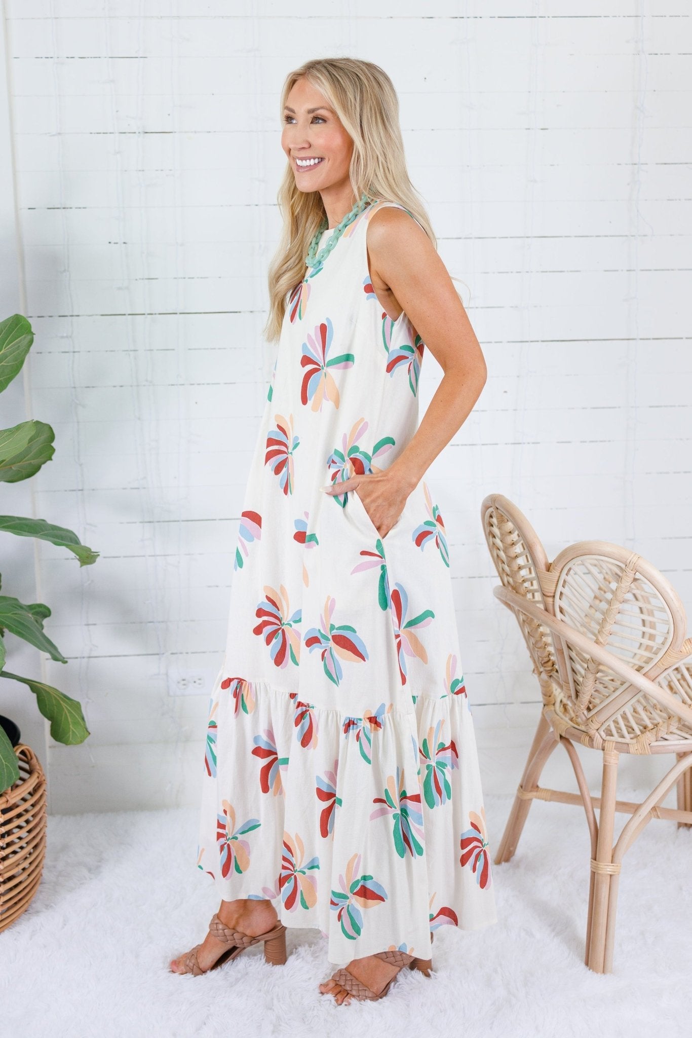 Saul Abstract Floral Maxi Dress Compania Fantastica