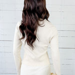 Scarlett Ivory Scallop + Pearl Bow Sweater 